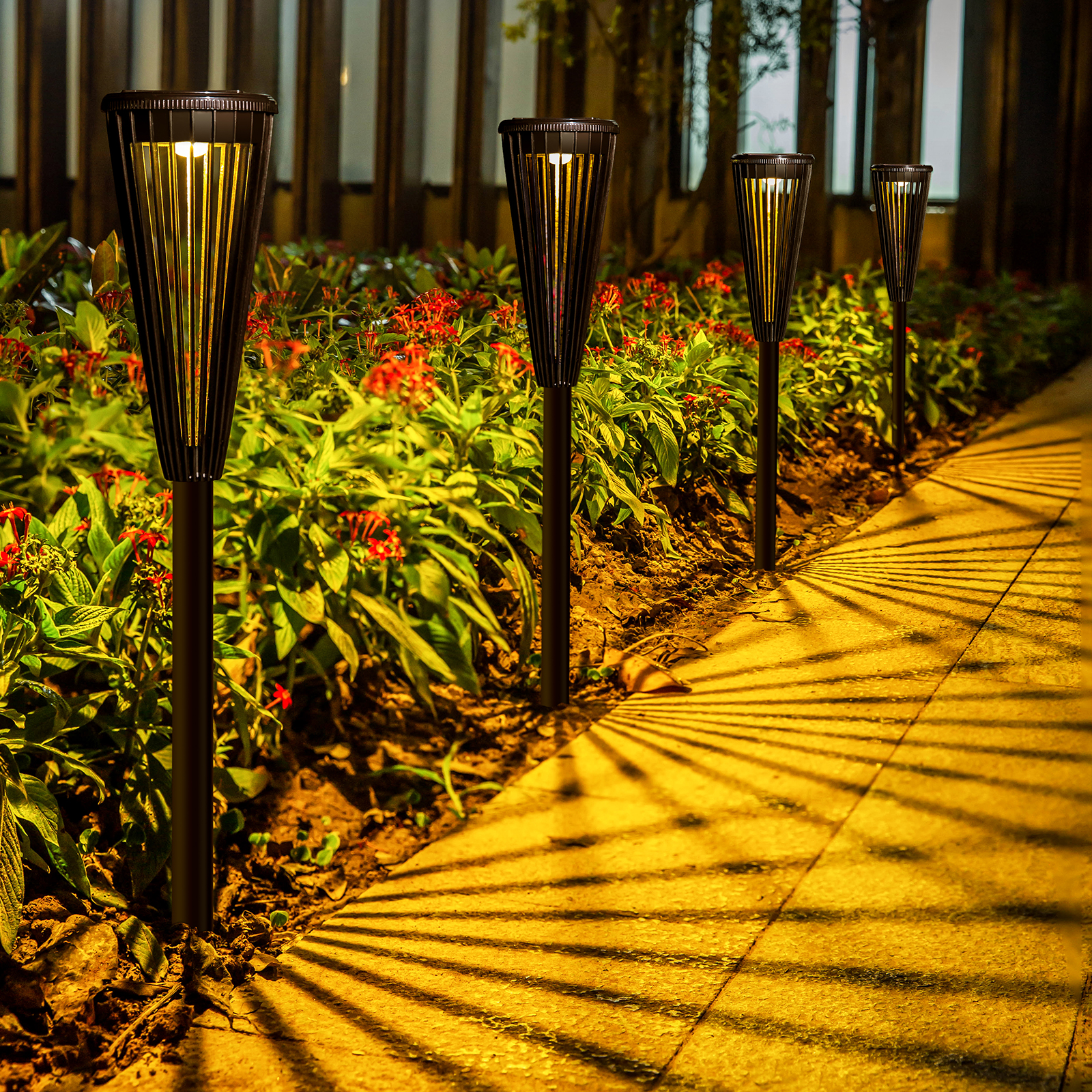 2 pcs/lot Beta light Solar light Outdoor garden garden decoration led atmosphere light ground insert lawn light Intelligent sensing monocrystalline silicon PET solar panel ABS+PC material IP65 waterproof toggle switch White light + warm light view 2